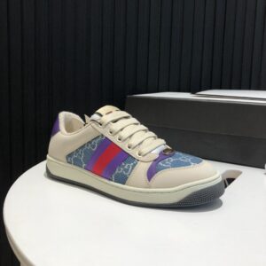 Gucci Men's Screener Low-Top Blue GG Lamé For Men 577684 2C830 4690