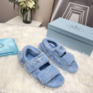 Prada Terrycloth Sandals Blue For Women 0.8in/20mm PRD 1X737M_H39_F0076_F_D020