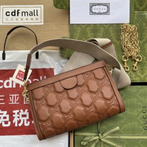 Alternative view of Gucci GG Matelassé Small Bag Brown For Women, Women's Bags 10.2in/26cm GG‎ 702200 UM8HG 2595