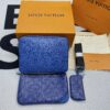Louis Vuitton Trio Messenger Monogram Canvas And Taiga Cobalt Blue For Men, Men's Bags, Shoulder And Crossbody Bags 9.8in/ 25cm LV M30848 - Image 13