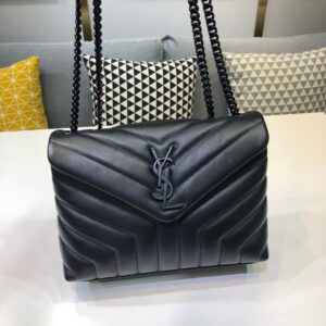 Saint Laurent Loulou Small Chain Bag In Matelassé "Y" Black For Women 9.8in/23cm YSL 494699DV7281000