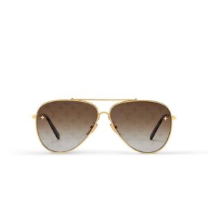 Louis Vuitton The LV Pilot Sunglasses Gold Z1620U