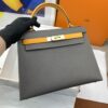 Hermes Kelly 28 Sellier Epsom Dark Grey/Yellow Bag For Women, Women's Handbags, Shoulder Bags 11in/28cm - Image 8