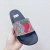 Gucci Men's GG Supreme Slides With Gucci Strawberry Black And Gray For Men 408508 G2200 - Image 5