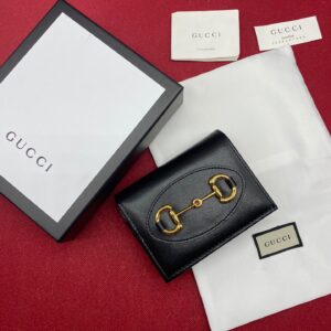 Gucci Horsebit 1955 Card Case Wallet Black Women’s Wallet 11cm/4.3in GG ‎621887 0YK0G 1000