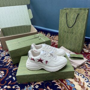 Gucci Rhyton Sneaker With Red Stars White Ivory For Men 664961 2SHC0 9560