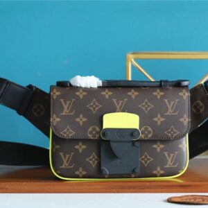 Louis Vuitton S-Lock Sling Monogram Macassar Yellow For Men, Men's Bags, Crossbody Bags 8.3in/21cm LV