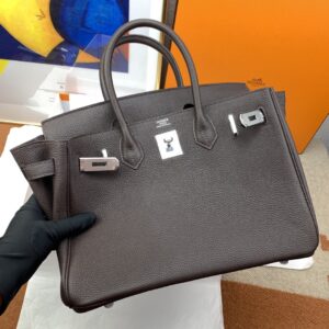 Alternative view of Hermes Birkin 30 Top Handle Bag 11.8in/ 30cm Togo Dark Grey Silver Hardware For Women