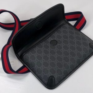 Alternative view of Gucci GG Black Belt Bag Black/Grey GG Supreme Canvas With Black For Men 9in/24cm GG ‎598113 K5RLN 1095