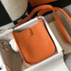 Hermes Evelyne 16 Amazone Bag Orange With Silver-Toned Hardware For Women, Women's Shoulder And Crossbody Bags 6.3in/16cm - Image 8