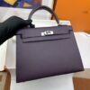 Hermes Kelly 25 Sellier Epsom Dark Purple Bag For Women, Women's Handbags, Shoulder Bags 10in/25cm - Image 8
