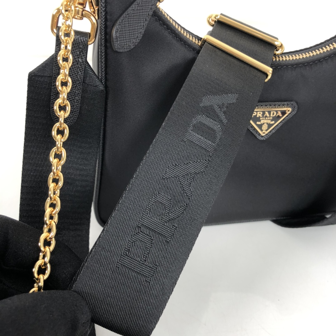 Prada Re-Edition 2005 Re-Nylon Bag Black For Women, Women's Bags 8.6in/22cm 1BH204_R064_F0632_V_V9L - Image 7