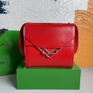 Bottega Veneta Clip Bag Red, For Women, Women’s Bags 9in/23cm