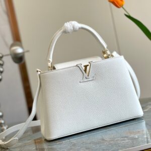 Alternative view of Louis Vuitton Capucines MM Top Handle Bag 12.4in/ 32cm White Gold Hardware For Women