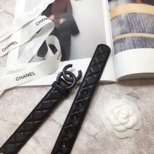 Alternative view of Chanel Quilted With Double C Buckle 30mm Belt Black Black Hardware For Women