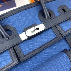 Alternative view of Hermes Birkin Cargo 35 Top Handle Bag 13.8in/ 35cm Blue Silver Hardware For Women