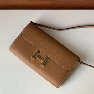 Hermes Constance To Go Long Wallet 8.3in/ 21cm Brown Gold Hardware For Women