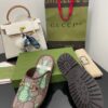 Gucci Men's GG Slipper With Horsebit Brown in Pineapple Print For Men GG Shoes ‎694249 - Image 8