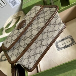 Alternative view of Gucci Messenger Bag With Interlocking G Beige And Ebony GG Supreme Canvas And Brown For Men 8in/21cm GG 674164 92THG