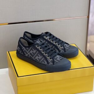 Fendi Domino Fabric Sneakers Black For Men