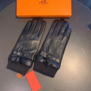 Hermes Soya Gloves In Black