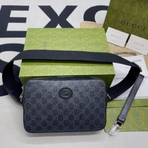 Alternative view of Gucci Shoulder Bag With Interlocking G Black GG Supreme Canvas For Women 9.6in/24.5cm GG 703468 92THF 1000