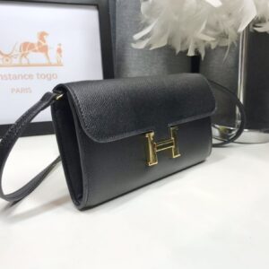 Alternative view of Hermes Constance To Go Long Wallet 8.3in/ 21cm Black Gold Hardware For Women