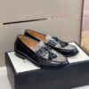 Gucci Men's GG Loafers Horsebit With Tassel Black And Beige For Men 673817 17X30 1063 - Image 9