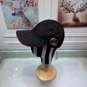 Gucci Canvas Baseball Hat Black GG Hat
