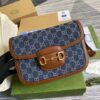 Gucci Horsebit 1955 Shoulder Bag Blue And Ivory For Women, Women's Bags 9.8in/25cm GG - Image 6