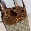 Gucci Horsebit 1955 Small Bucket Bag In GG Supreme Canvas Brown For Women 7.5in/19cm GG 637115 92TPG 8563 - Image 8