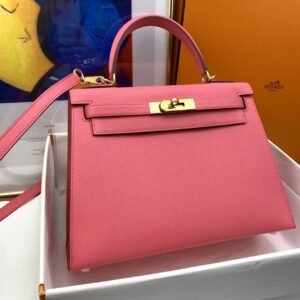 Hermes Kelly 28 Sellier Epsom Pink Bag For Women, Women's Handbags, Shoulder Bags 11in/28cm
