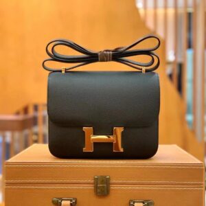 Hermes Constance 23 Epsom Black For Women, Women's Handbags, Shoulder Bags 9in/23cm