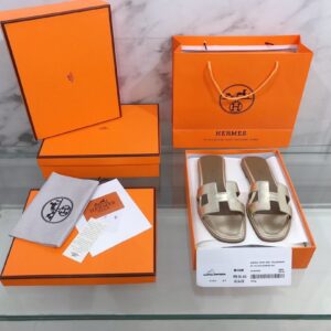 Hermes Oran Sandal Gold For Women, Women's Shoes H122086Z