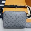 Louis Vuitton Duo Messenger Monogram Shadow Anthracite Gray For Men, Men's Bags, Shoulder And Crossbody Bags 10.2in/26cm LV M46104 - Image 9
