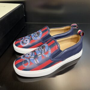 Gucci Men's Kingsnake Print Slip-On Sneaker Blue For Men 407362
