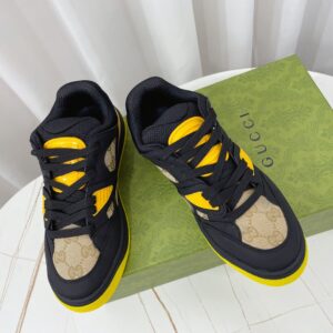 Gucci Men’s GG Basket Sneaker Black And Yellow For Men 661311