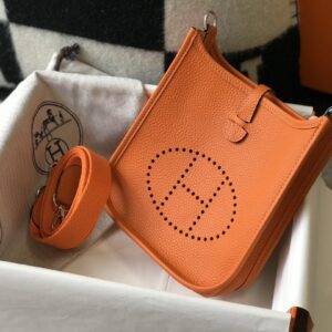 Alternative view of Hermes Evelyne 16 Amazone Bag Orange With Silver-Toned Hardware For Women, Women's Shoulder And Crossbody Bags 6.3in/16cm