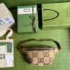 Gucci Jumbo GG Belt Bag Camel And Ebony Jumbo GG Canvas For Women 15.3in/39cm GG 696031 UKMDG 2570 - Image 3