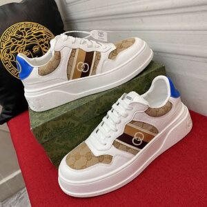 Gucci Men's GG Sneaker With Web White And Beige For Men ‎669698