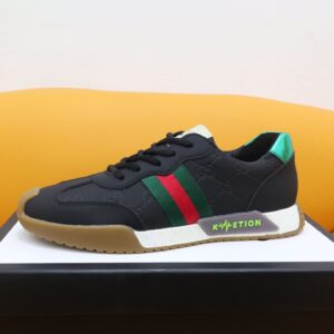 Gucci Men's GG Embossed Sneakers With Web Ketion Black For Men