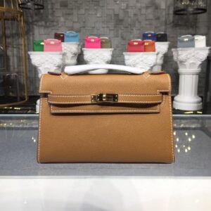 Hermes Mini Kelly KP Pochette Gold For Women Gold Toned Hardware 8.7in/22cm