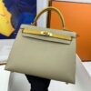 Hermes Kelly 25 Sellier Epsom Greige/Yellow Bag For Women, Women's Handbags, Shoulder Bags 10in/25cm - Image 7