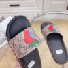 Gucci Men's GG Supreme Slides With Gucci Strawberry Black And Gray For Men 408508 G2200 - Image 3