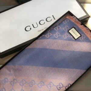 Alternative view of Gucci GG Jacquard Silk Wool Shawl Blue 55in/140cm