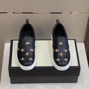 Gucci Men's Slip-On Sneaker With Bees Black For Men 407364 AXWB0 1076