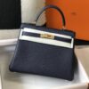 Hermes Kelly 32 Taurillon Clemence Blue Nuit Bag For Women, Women’s Handbags, Shoulder Bags 12.5in/32cm - Image 4
