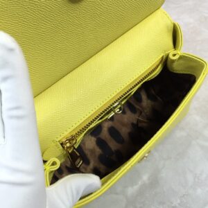 Alternative view of Dolce & Gabbana Medium Sicily Handbag In Dauphine Yellow For Women 10.2in/26cm DG