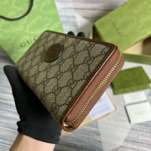 Alternative view of Gucci Ophidia GG Zip Around Wallet With Interlocking G 8in/ 19cm Brown For Men 673003 92TCG 8563