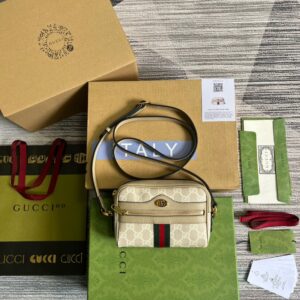 Alternative view of Gucci Ophidia Mini GG Bag Beige And Ebony GG Supreme Canvas, With Beige For Women 7in/17.5cm GG